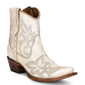 Vintage White Ankle Boots