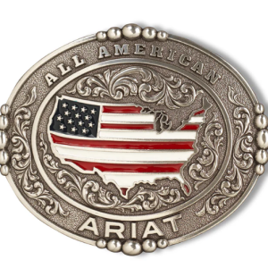 Ariat Oval All American Antique Silver Belt Buckle