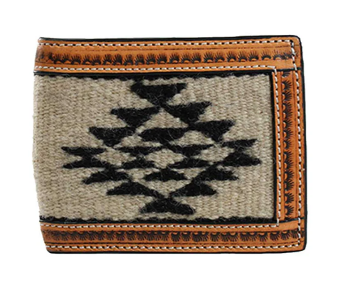 3D Belt Co Men's Aztec Wool Bifold Wallet - Natural Tan