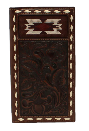 Nocona® Men's Southwestern Buck Lacing Brown Rodeo Wallet