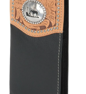 Nocona Men's Stud Detail Cross Concho Wallet