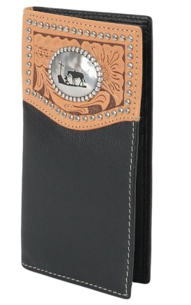 Nocona Men's Stud Detail Cross Concho Wallet