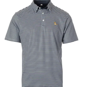 Roost Wide Stripe Polo - Navy