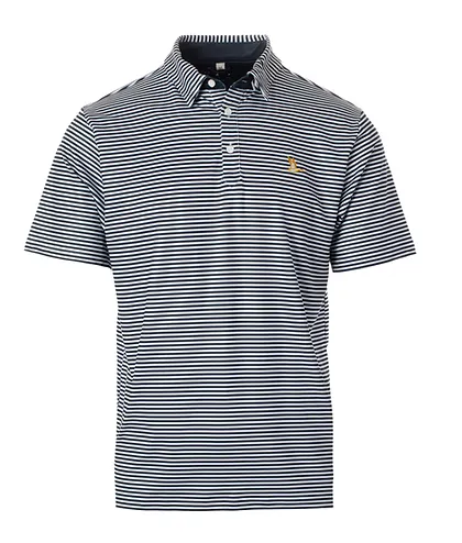 Roost Wide Stripe Polo - Navy