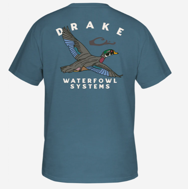 Retro Wood Duck T SS - Coronet Blue Light Heather