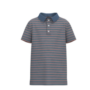 Youth Tucker Stripe Polo - Country Blue