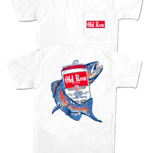 Old Row Outdoors Fishing Beer Can Pocket Tee - White