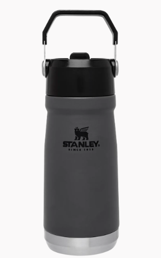 The IceFlow™ Flip Straw Water Bottle 17 oz. - Charcoal