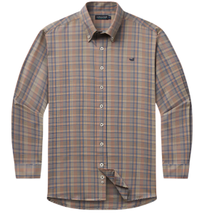 Benton Grid Dress  Shirt - Burnt Taupe
