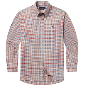 Baker Performance Gingham Dress Shirt - Burnt Red & Sage