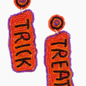 Orange, Purple, Black Seed Bead "Trick" and "Treat" Earring