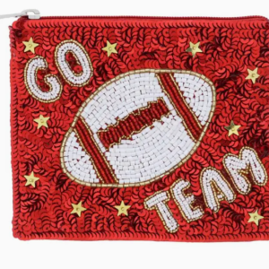 Red & Gold Football & Stars Coin Purse