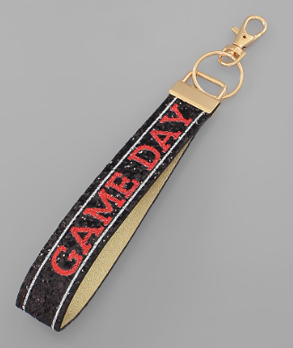 GAMEDAY: Wrist Strap Keychain - Black/Red