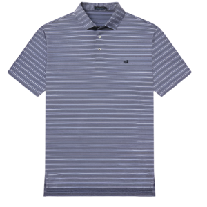 Maybourne Featherlight Stripe Polo - Blue & Lilac