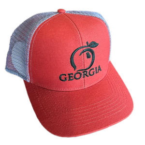 Georgia Mesh Back Peach Hat - Weathered Red