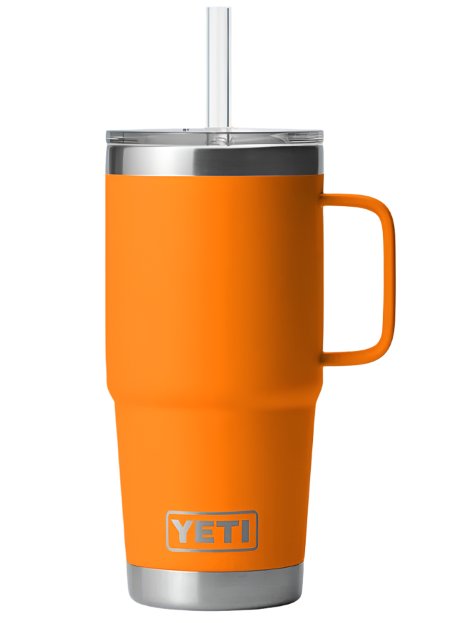 25 Oz Mug w/ Straw Lid - King Crab Orange