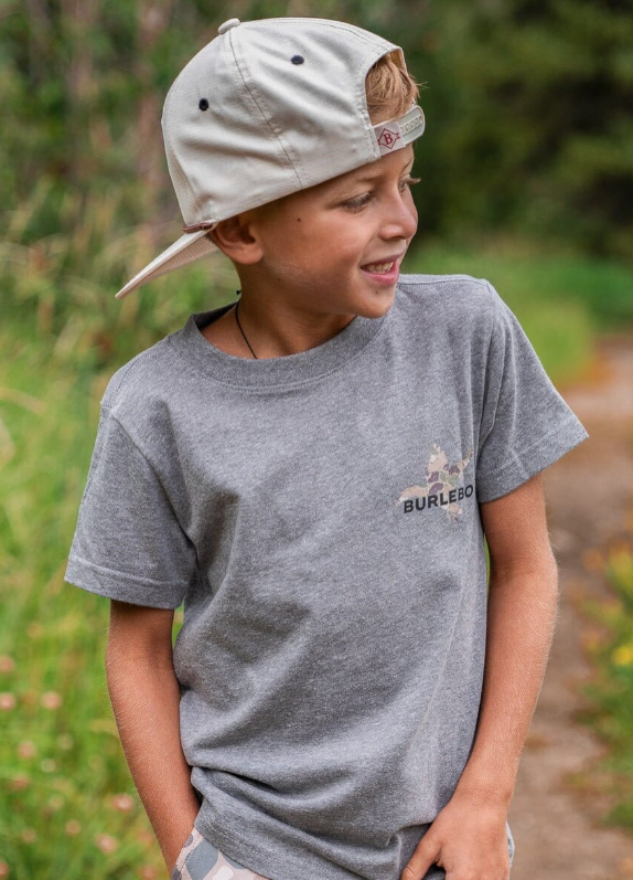 Youth Tee - Pintail Diving Duck - SS - Dark Heather Grey - Image 2
