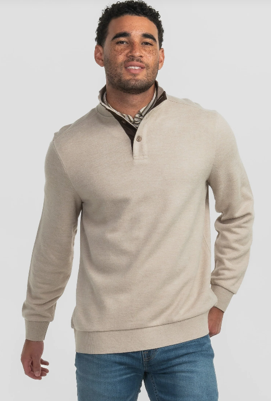 Sweater Fleece Elevated Pullover - Sesame