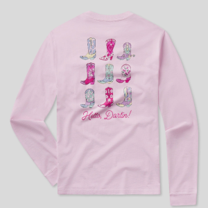 Boot Scootin Long Sleeve Tee - Ballet Slipper