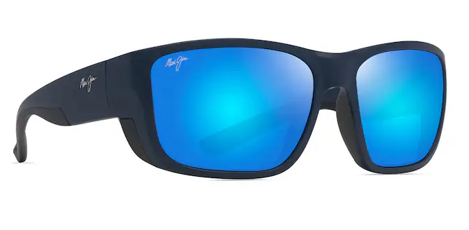 Amberjack Polarized - Matte Dark Navy & Black Rubber w/ Blue Hawaii