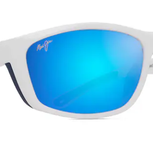 Nuu Landing Polarized - White with Navy Rubber w/ Blue Hawaii