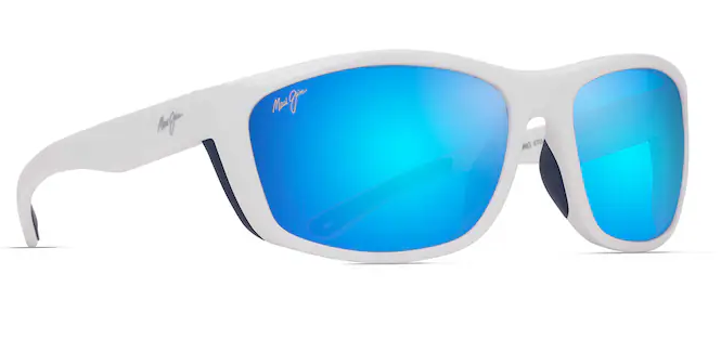 Nuu Landing Polarized - White with Navy Rubber w/ Blue Hawaii