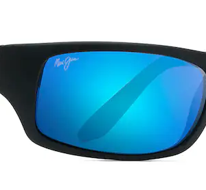 Peahi Polarized - Black Matte Rubber w/ Blue Hawaii