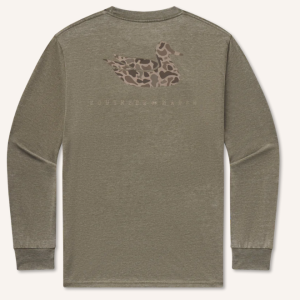 Seawash™ Tee - Retro Duck Originals - Long Sleeve - Dark Olive