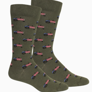 Farm America (Tractor Flag) Socks - Sage