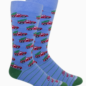 JINGLE All The Way! (Red Truck/Christmas Tree) Socks - Della Blue