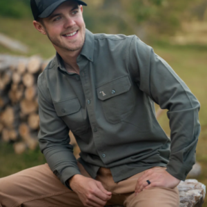 Solid Stretch Flannel - Marsh Green