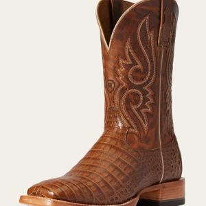 Relentless Denton Western Boot - Natural Caiman Belly/Camel Tan