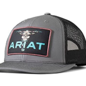 Ariat Snap Back Hat with a Bull Skull Patch Design