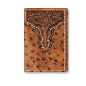 Ariat Men's Ostrich Trifold Wallet