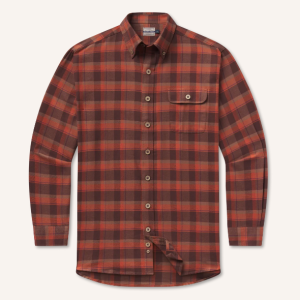 Hemphill Twill Flannel - Stone Brown & Burnt Orange