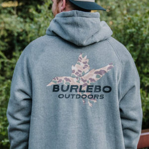 Fleece Hoodie - Pintail Diving Duck - Dark Heather Grey