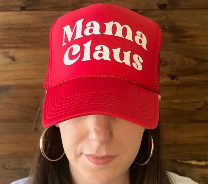 Mama Claus Trucker Hat - Red