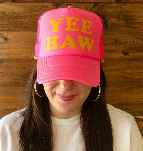 Yeehaw Trucker Hat - Hot Pink