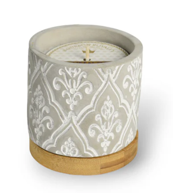 3 oz Damask Stone Candle - Christmas Hearth