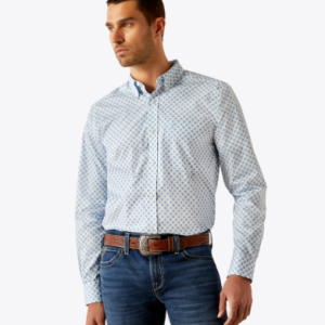 Wrinkle Free Booker Fitted Shirt - Blue