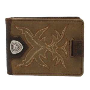 Ariat® Men's Boot Stitch Medium Brown Bifold Money Clip