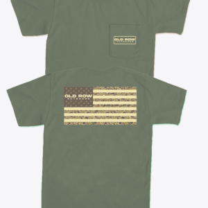 80s Camo Flag Pocket Tee - Moss