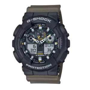 Two Tone G-SHOCK Tough Black & Olive Green Watch GA100TU-1A3CR