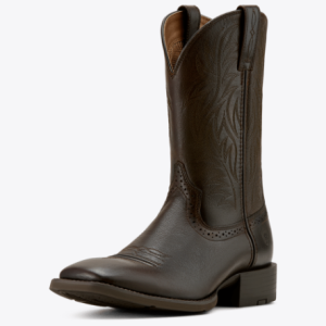 Sport Wide Square Toe Cowboy Boot - Burnished Chocolate