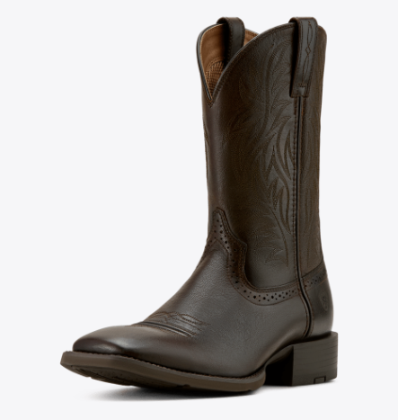 Sport Wide Square Toe Cowboy Boot - Burnished Chocolate