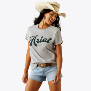 Ariat Old School Script T-Shirt - Grey Heather