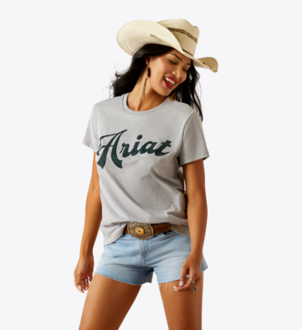 Ariat Old School Script T-Shirt - Grey Heather