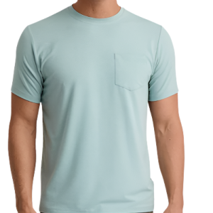 Men's Bamboo Flex Pocket Tee - Heather Ocean Mist