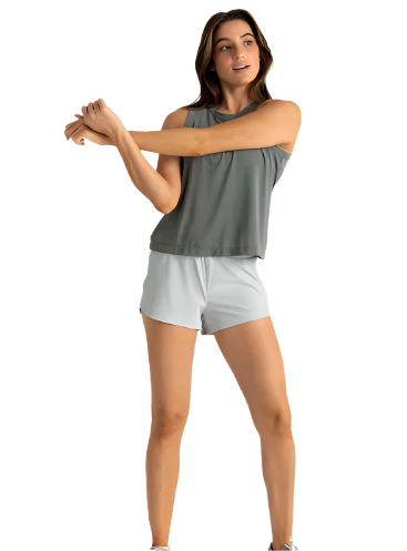 Women's Bamboo-Lined Active Breeze Short – 3" - Sky Gray