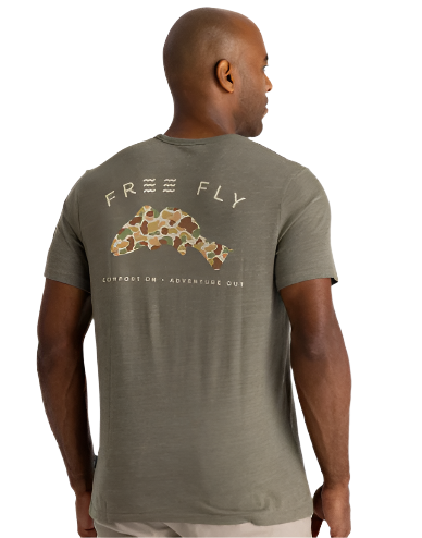 Vintage Camo Redfish Pocket Tee - Heather Fatigue